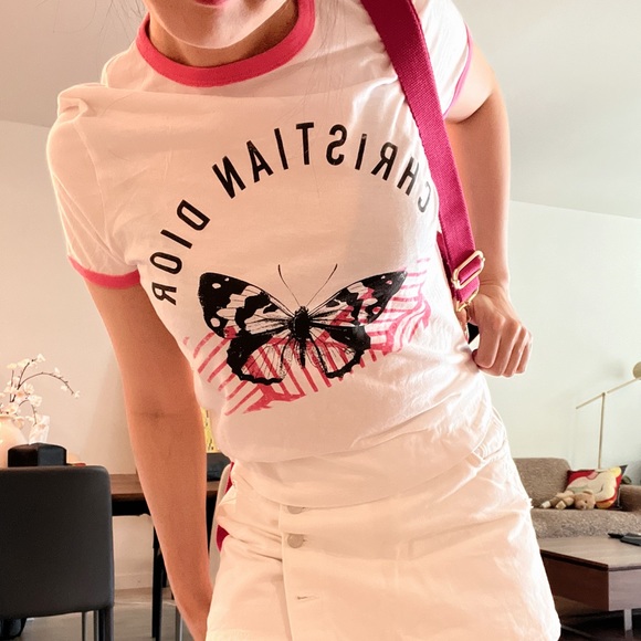 100% Authentic Chrisitan Dior Butterfly Crew Nexk T shirt 22SS - Picture 3 of 9